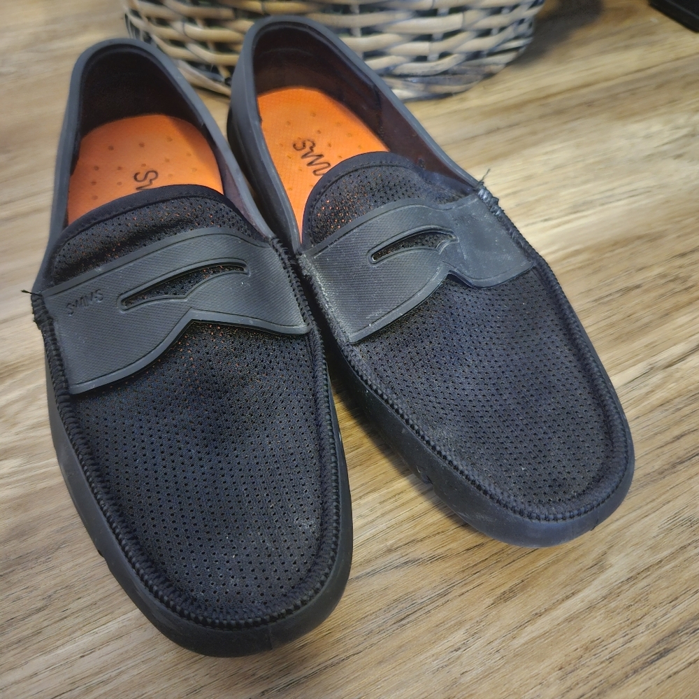 Mens SWIMS Loafers Black/Gray Size US 10.5
